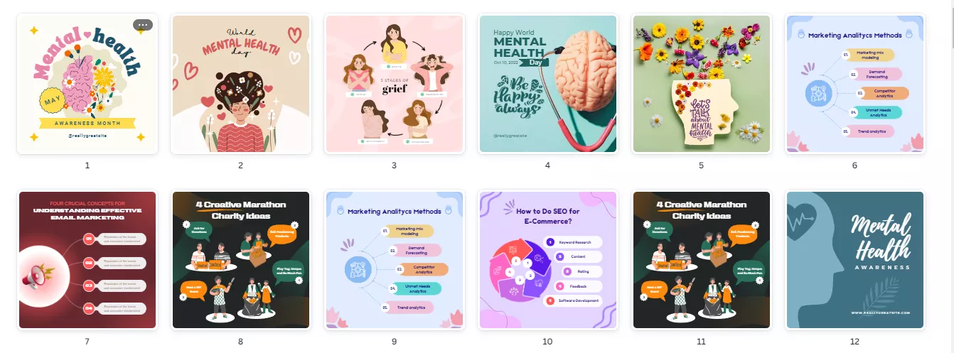 mental health social media post template